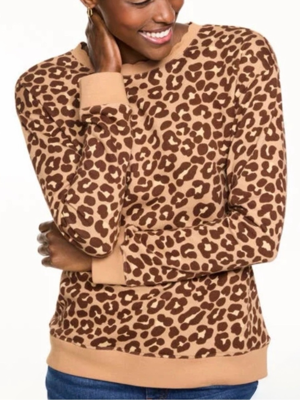 Talbots Leopard Crewneck